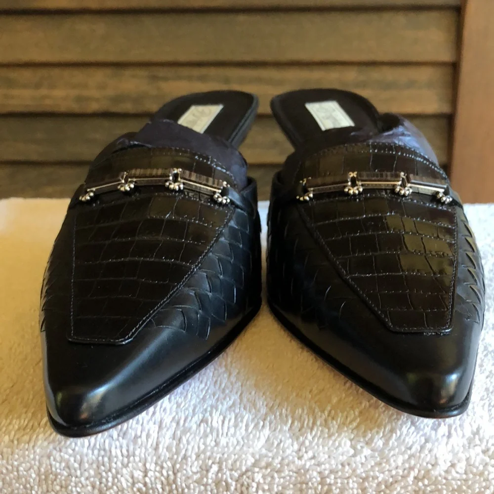 Brighton Black Woven Heels - Picture 6 of 11